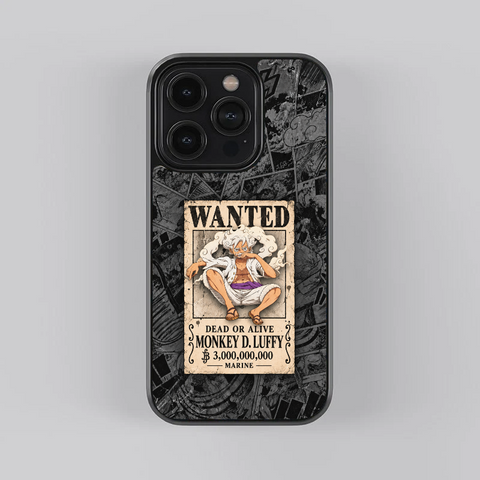 Luffy Wanted Poster Glass Case