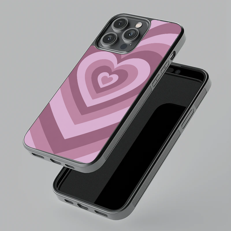 Lilac Heart Rhythm Glass Case