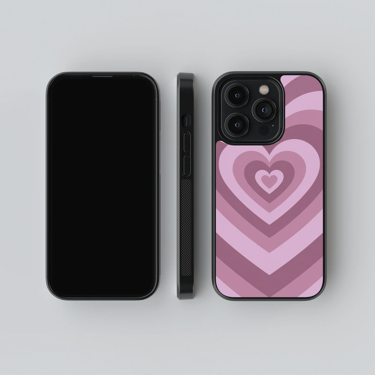 Lilac Heart Rhythm Glass Case