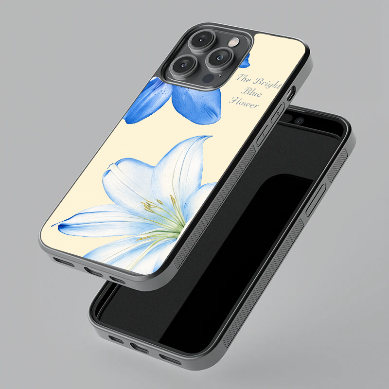 Blue Lily Glass Case