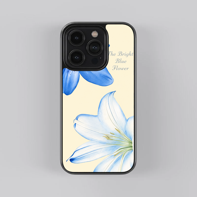 Blue Lily Glass Case
