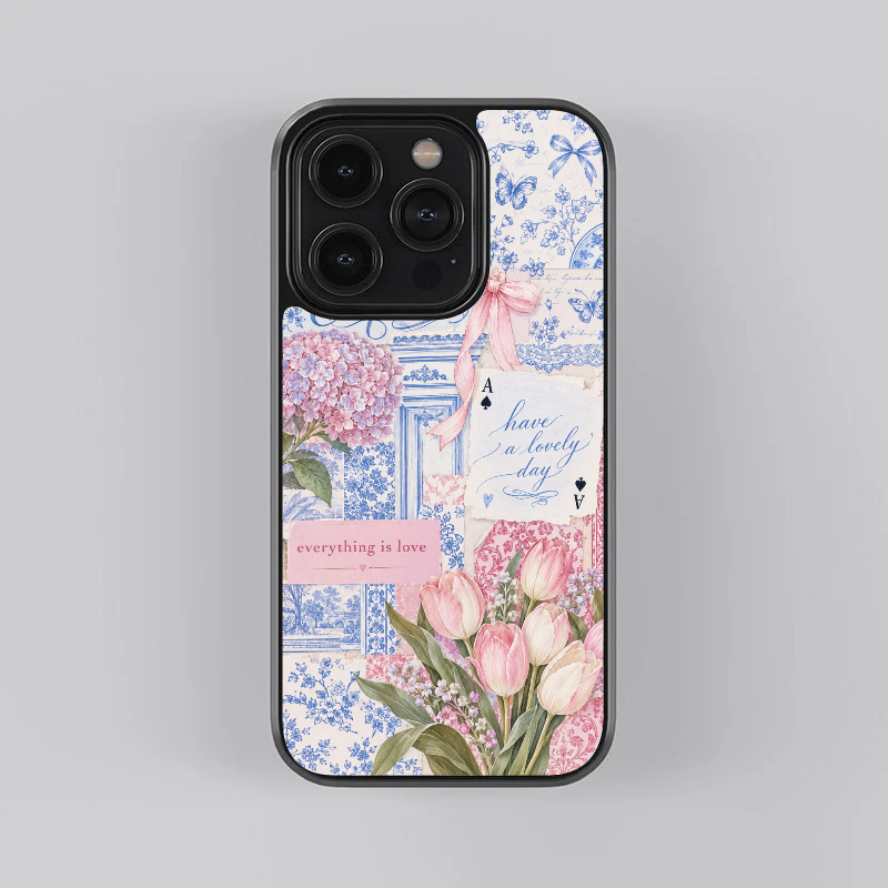 Coquette Collage Glass Case