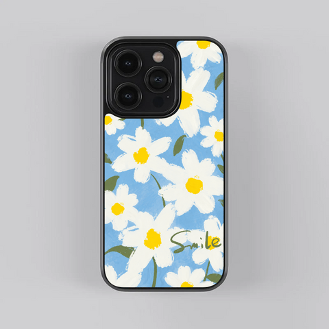 Sky Daisies Glass Case