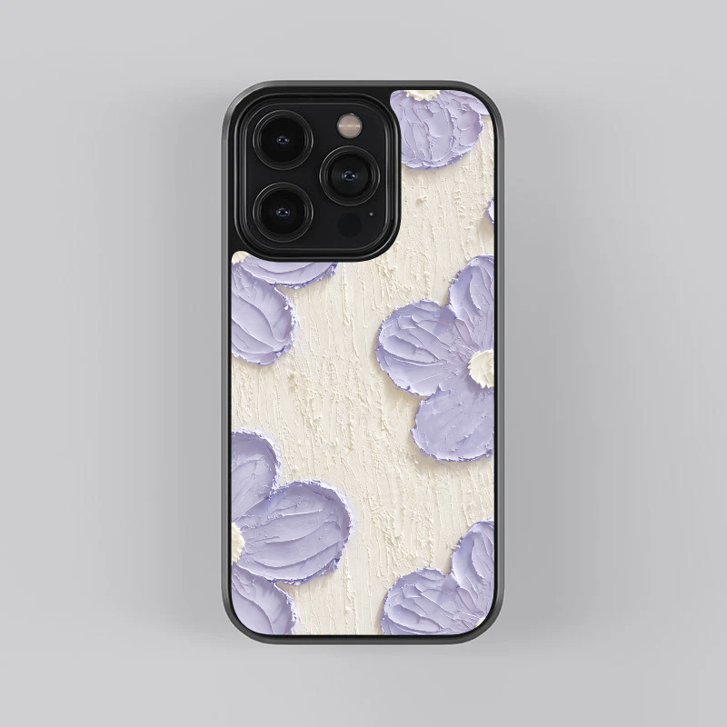 Lilac Pressed Flowers Glass Case