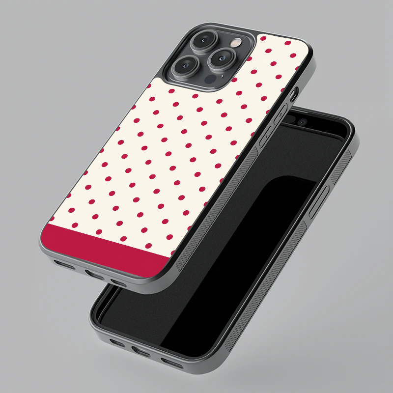 Raspberry Dots Glass Case