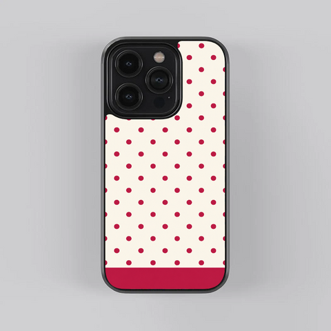 Raspberry Dots Glass Case