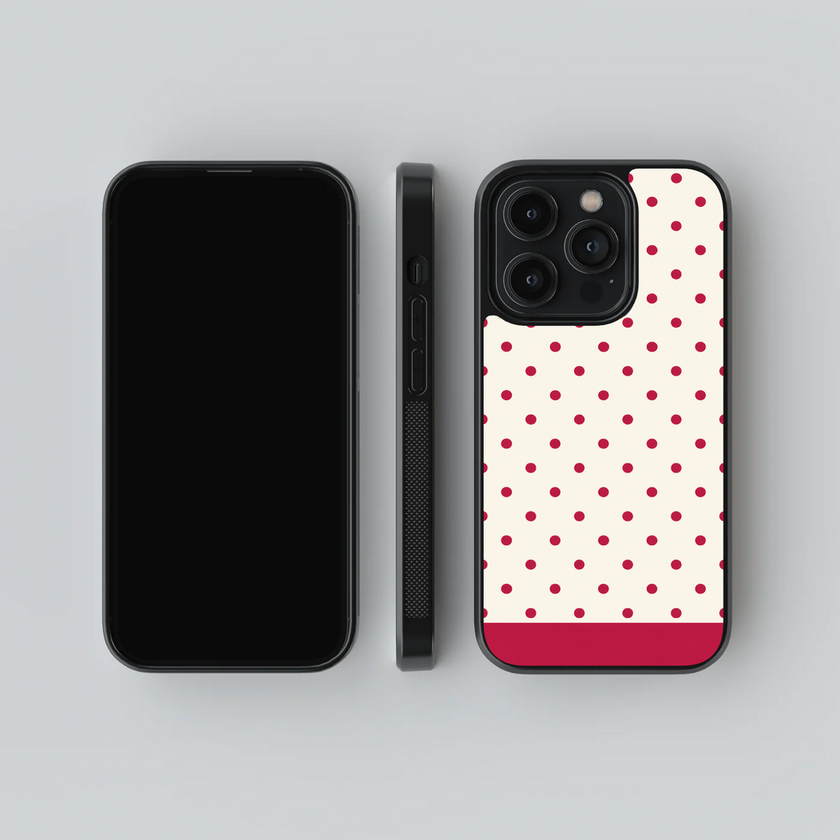 Raspberry Dots Glass Case