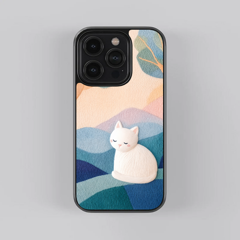 Cloud Cat Glass Case