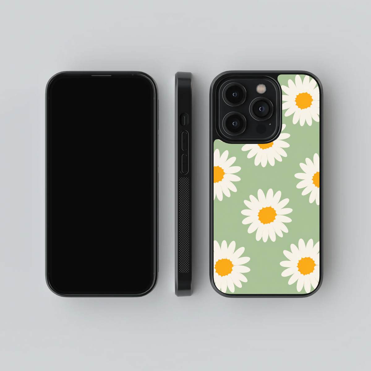 Sage Daisy Glass Case