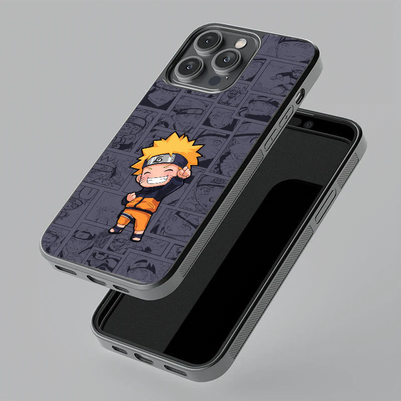 Chota Naruto glass case, floating angle view