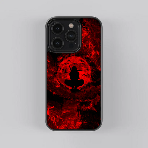 Itachi Red Moon Glass Case