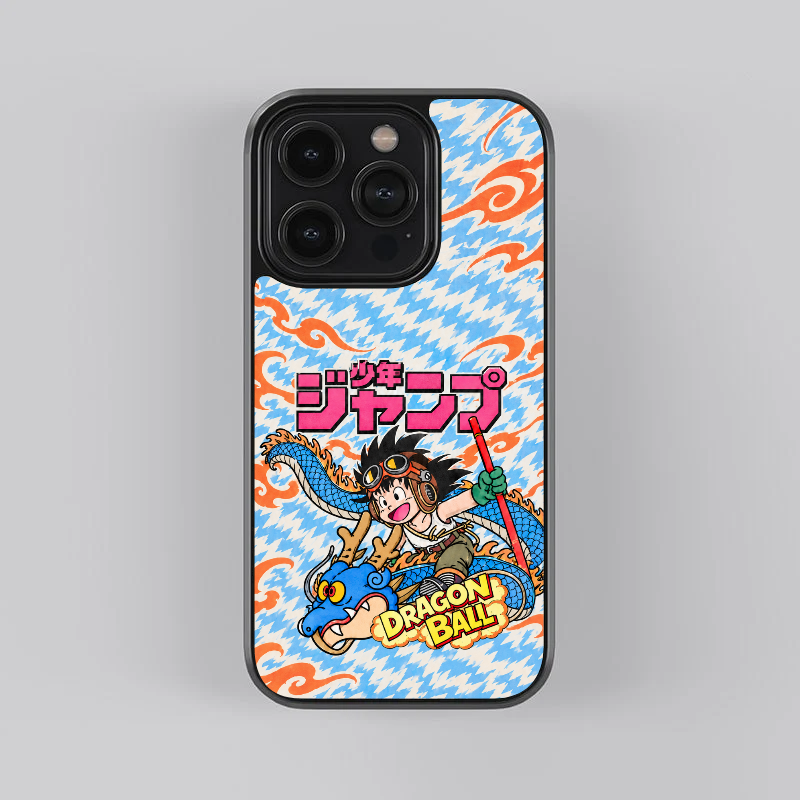Dragon Ball Vintage Cover glass phone case, straight rear view