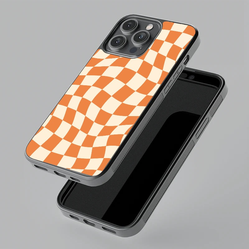 Apricot Tide glass case, angled view