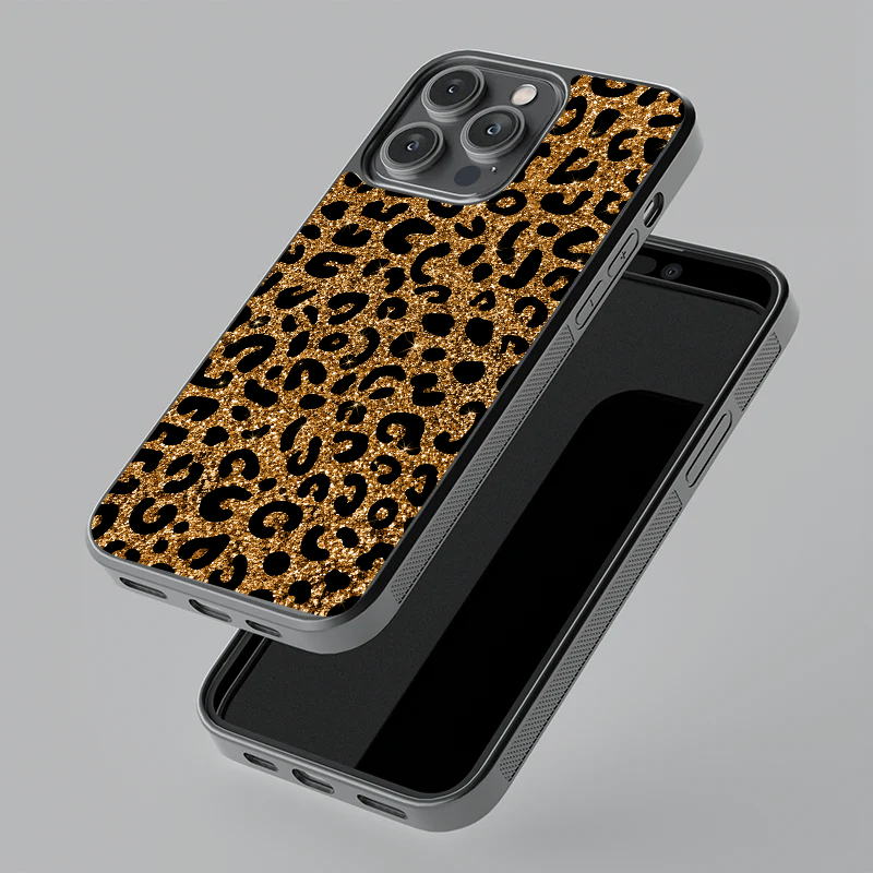 Gold Cheetah Glass Case