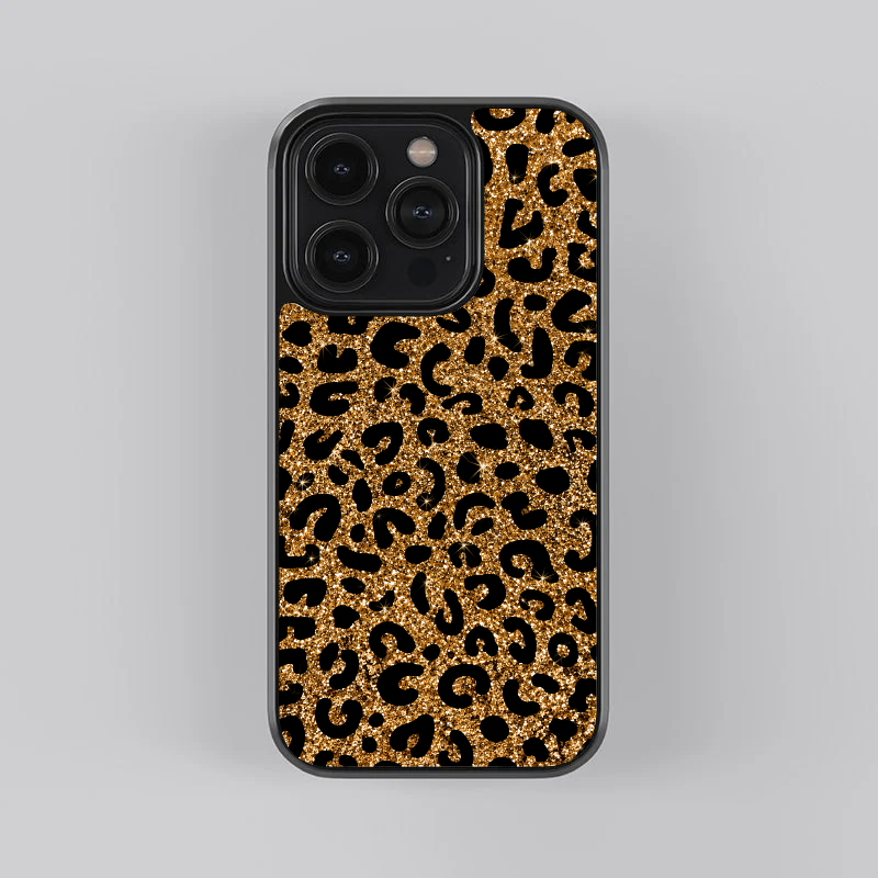 Gold Cheetah Glass Case